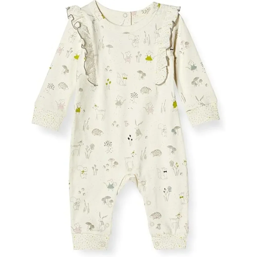 Pehr Organic Baby Girls' Ruffle Romper - Size 3-6M